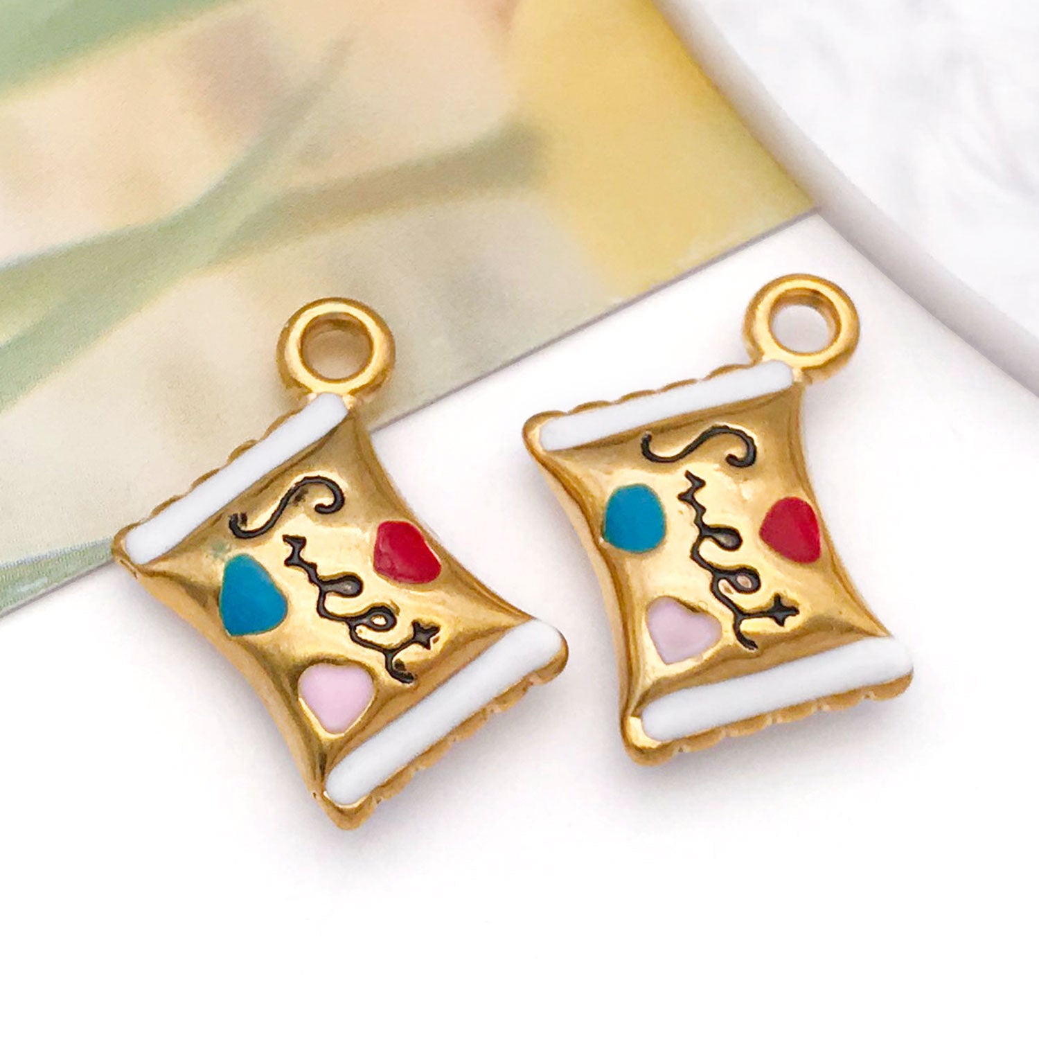 Wholesale Stainless steel enamel butterfly knot candy Western cowboy horse head  Charms