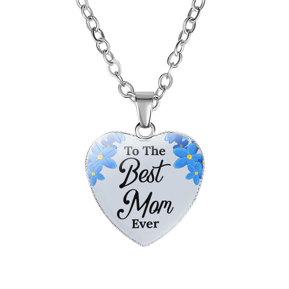 Wholesale  Mom's Love MOM Heart Pendant Necklace