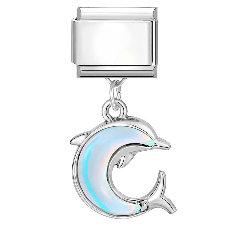 Wholesale 2PCS 9mm Italian Charm Starter Bracelets DIY Pendant Stainless Steel Composable Bracelet