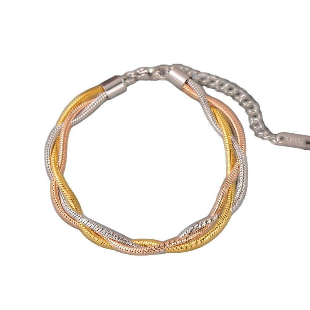 Wholesale Stainless Steel Bracelet 18K Gold Plated Jewelry Titanium Steel ACC-BT-Yibao001