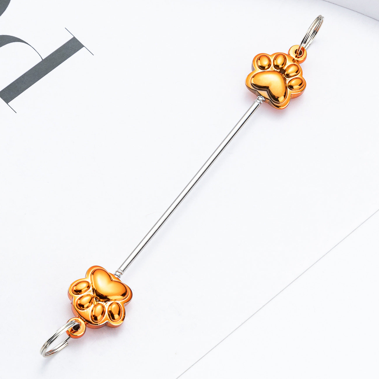 Wholesale Creative DIY multi-color cat paw  keychain