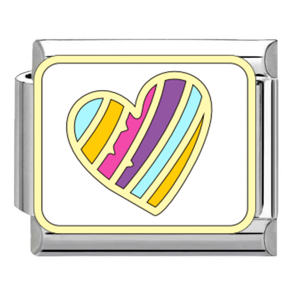 Wholesale Stylish DIY Italian Charms Bracelet Rainbow Heart Candy Design Titanium Steel Jewelry Accessory For Everyday Wear And Boutique Resale