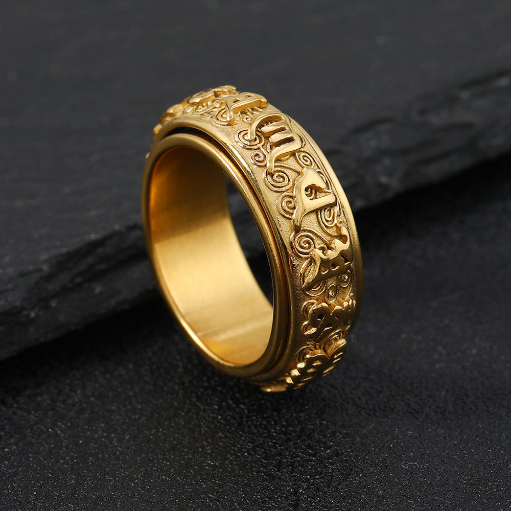 Wholesale Demon Eye Stainless Steel Ring Men's Pentagram Ring ACC-RS-ZhongQi013