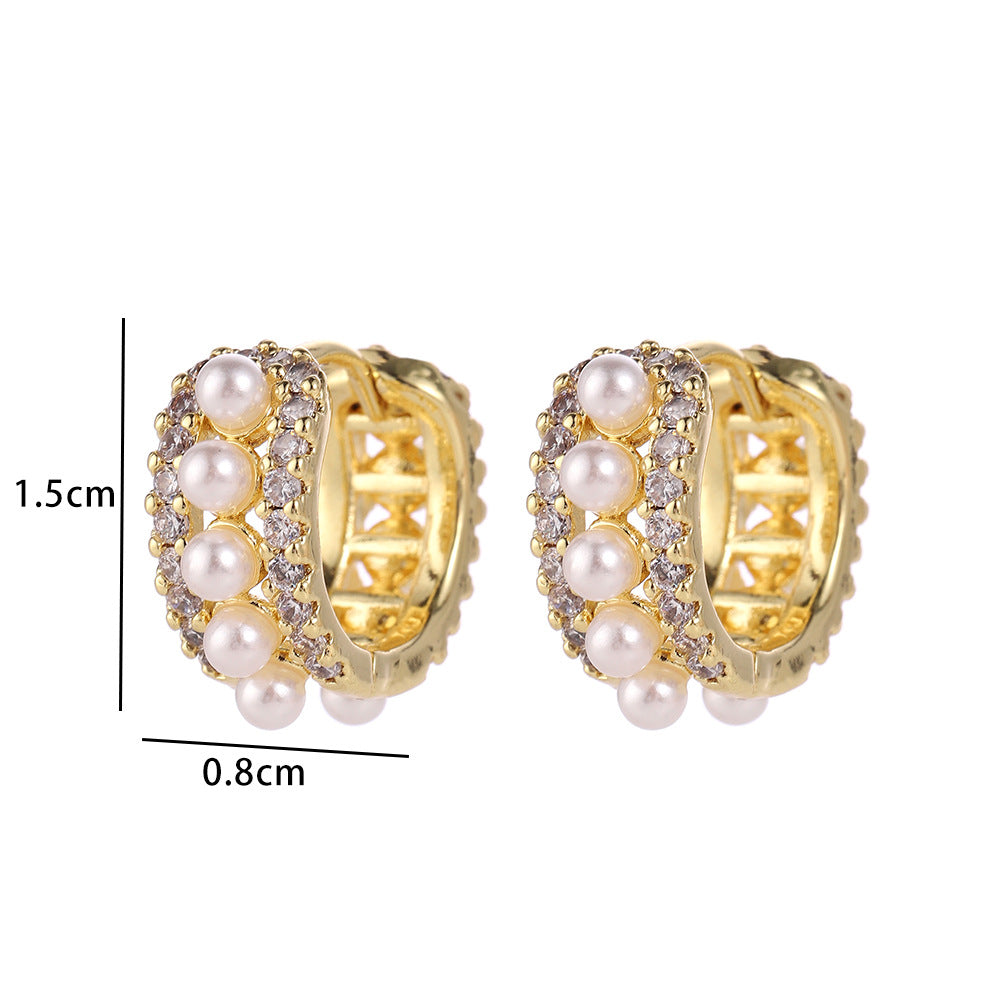 Wholesale Modern Butterfly Flower Earrings With Micro Set Zircon 18K Gold Plated Copper Fashion Party Gift Jewelry Accessory