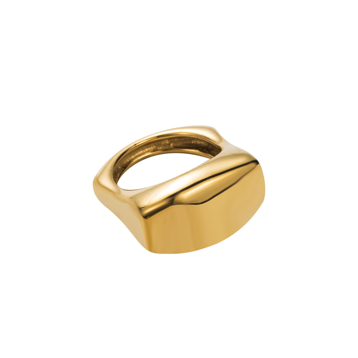 Wholesale stainless steel exaggerated color-preserving heart-shaped wide-face ring