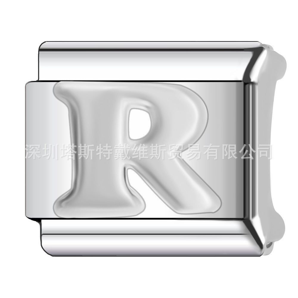 Wholesale 9mm Italian Charm Starter Bracelets DIY square Single Section Creative Stainless Steel Composable Bracelet