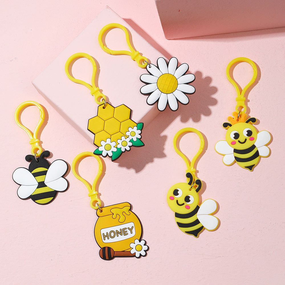 Wholesale PVC cartoon bee keychain