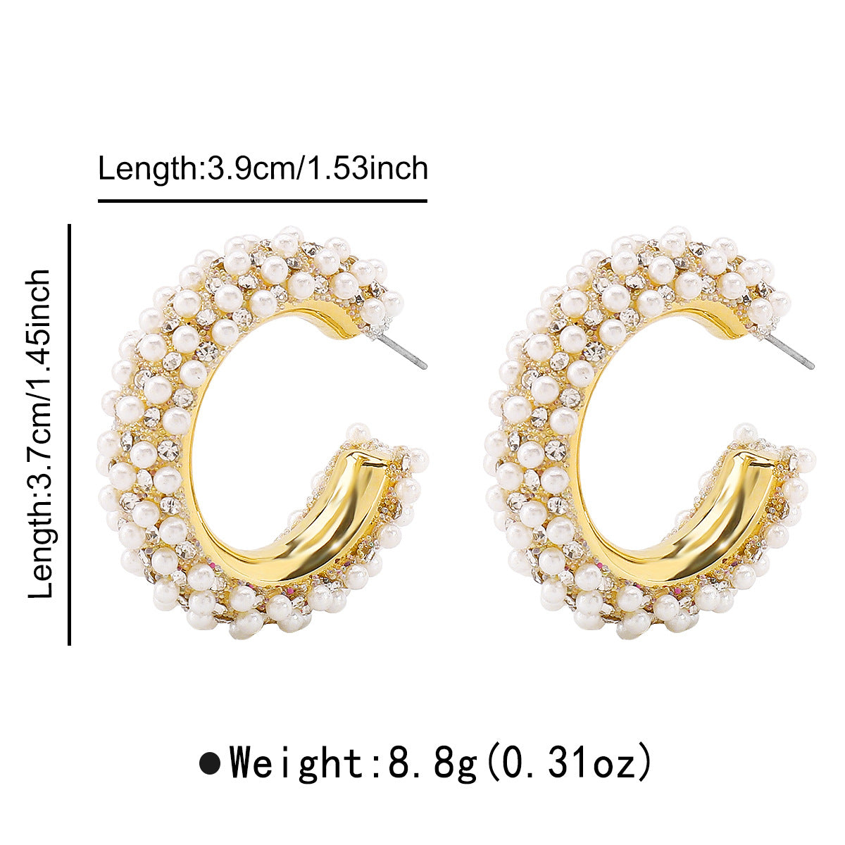 Wholesale geometric pearl earrings cold style simple versatile retro temperament earrings