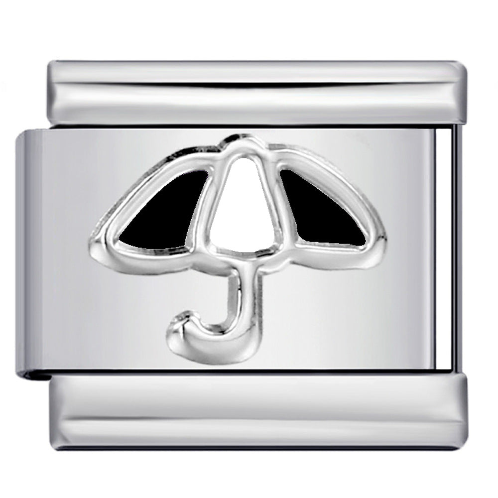 Wholesale  Italian Charm Bracelet 9mm DIY  colorful dripping umbrella  Creative Stainless Steel Composable Bracelet