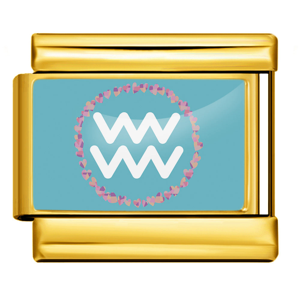 Wholesale Italian Charm Bracelet 9mm DIY 12 Contion Series  Creative Stainless Steel Composable Bracelet