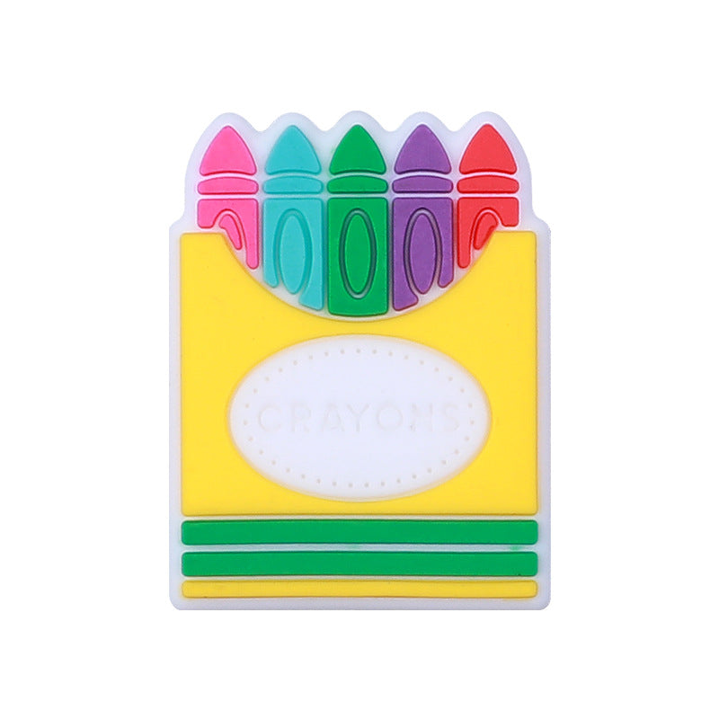 Wholesale 20pcs Apple Books Silicone Focal Beads DIY Beaded Pen Accessories ACC-BDS-HeXing021