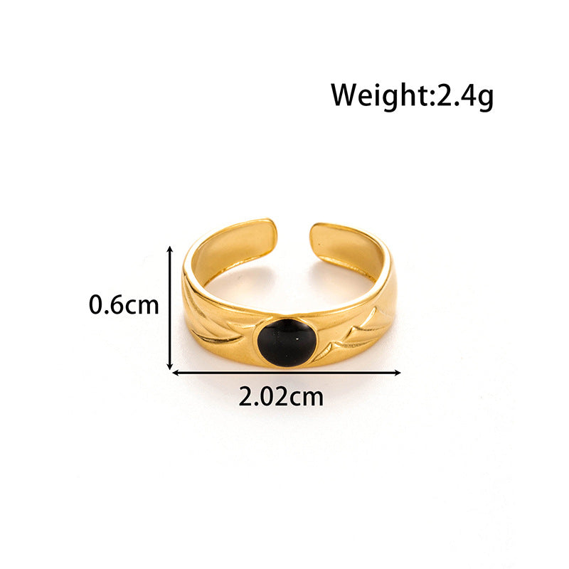 Wholesale Titanium Steel All-match Cross Oil Dropping Opening Adjustable Ring