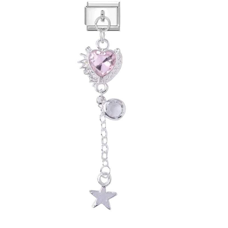 Wholesale Stylish DIY Bracelet Kit Titanium Steel Purple Pink Butterfly Star Charms Jewelry Accessory