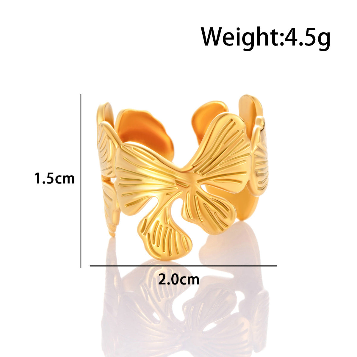 Wholesale Titanium steel  smooth starfish love  simple versatile opening adjustable ring