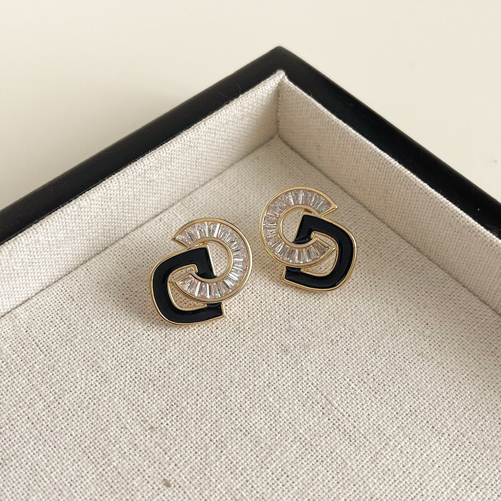 Wholesale  Black Oil Drop Earrings