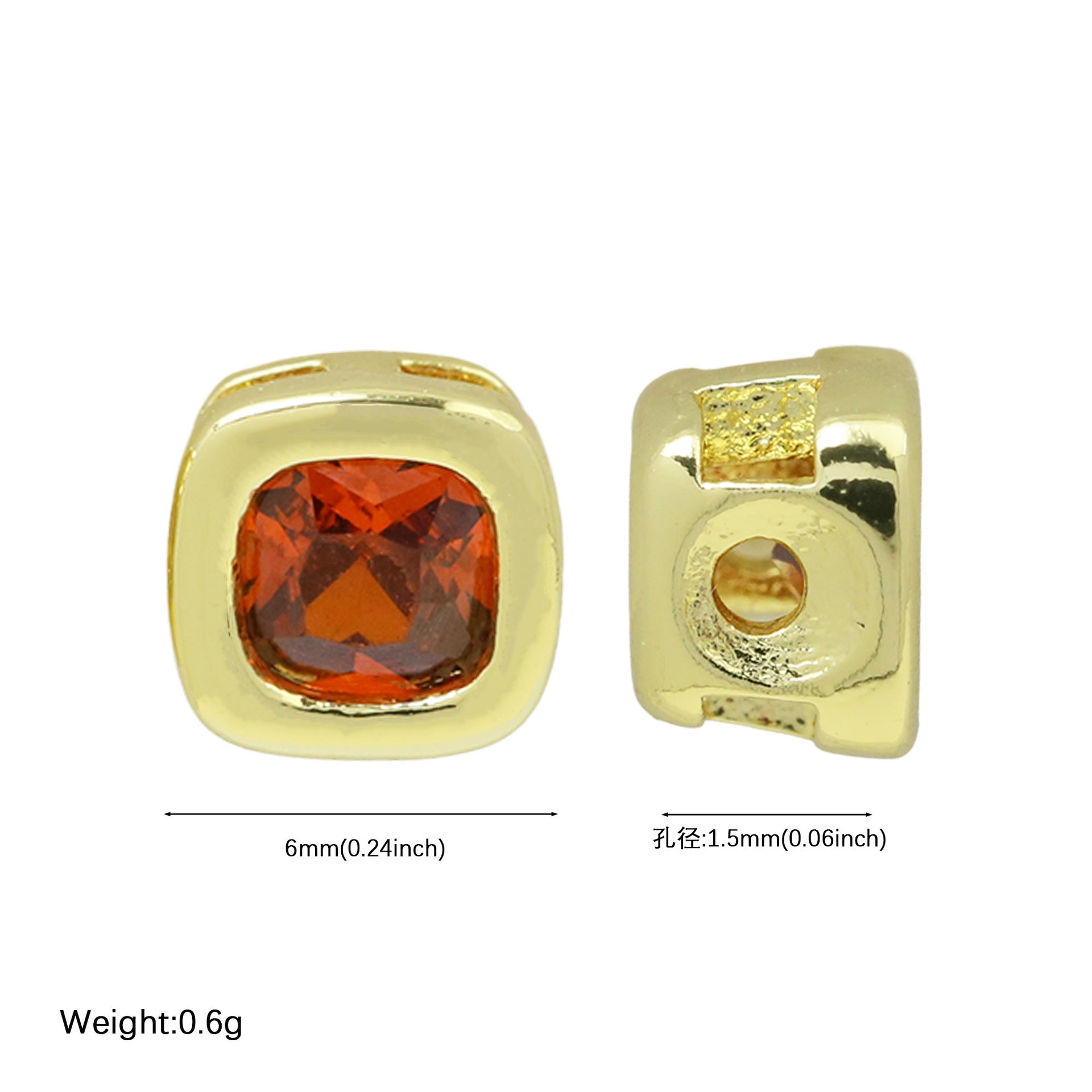 Wholesale Colorful geometric square December birthstone zircon pendant necklace