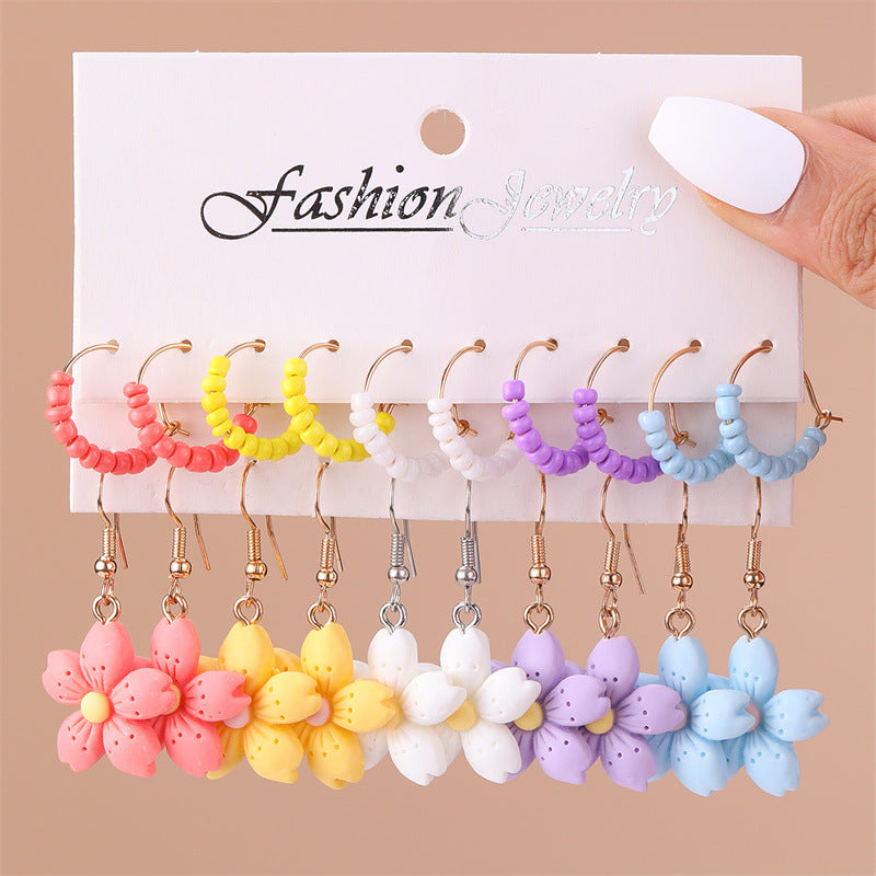 Wholesale Floral Earrings Rice Beads Earring Sets ACC-ES-NZ002