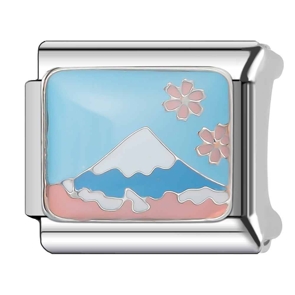 Wholesale Italian Charm Bracelet 9mm DIY Splicing Creative Pattern Stainless Steel Composable Bracelet