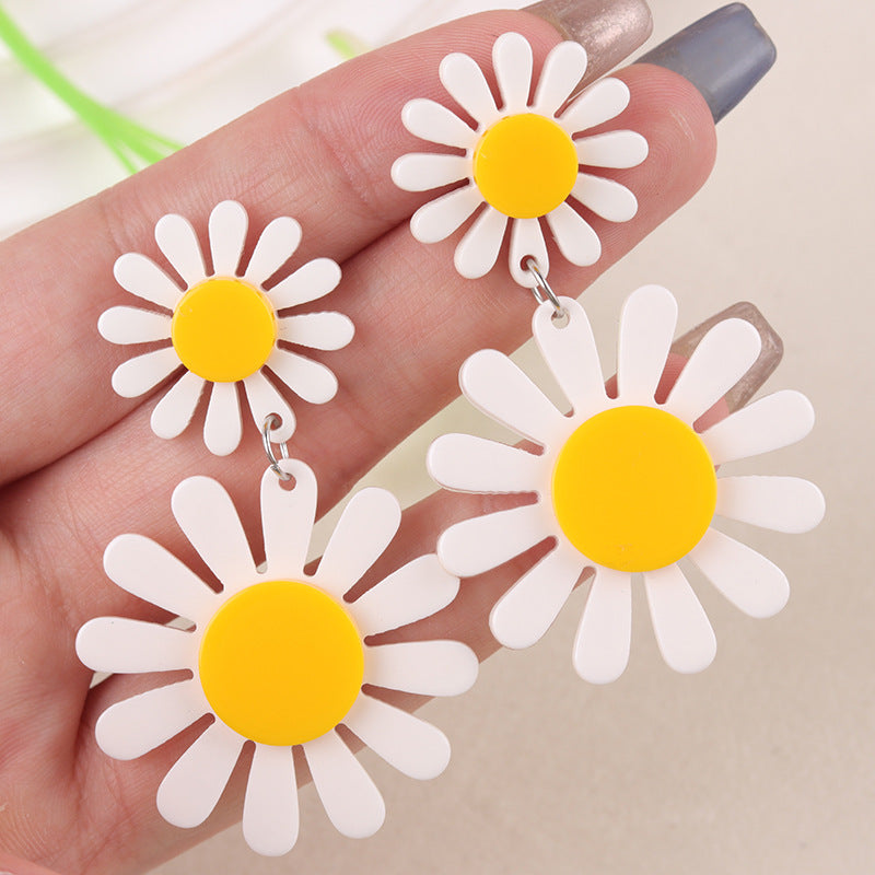 Wholesale Sunflower Acrylic Splicing Earrings