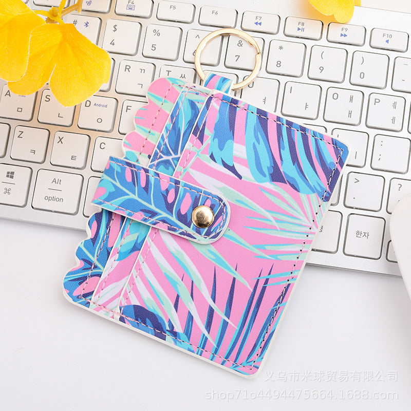Wholesale Western Style Aztec Tie Dye Camouflage Plaid Leopard Print PU Pickup Bag Keychain ACC-KC-MiQiu001