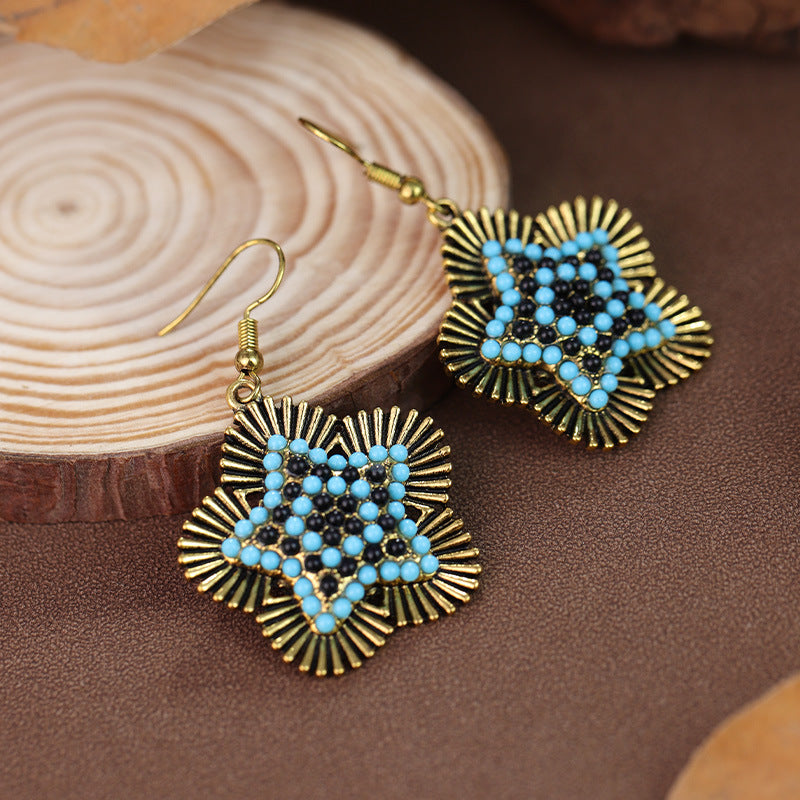 Wholesale Bohemian ethnic style heart-shaped ear hooks