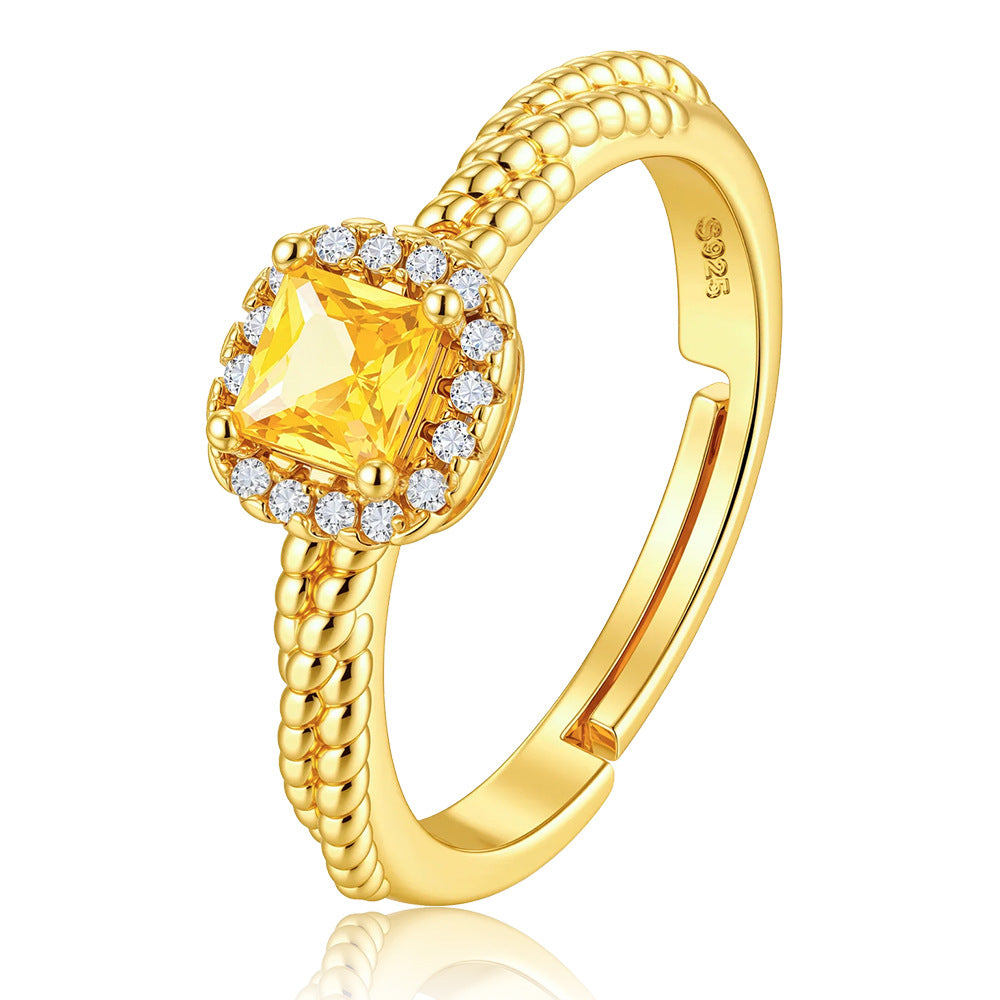 Wholesale Gold Tone Twisted Ring Adjustable Copper Zircon Jewelry Stylish Women S Fashion Accessory For Everyday Or Gift