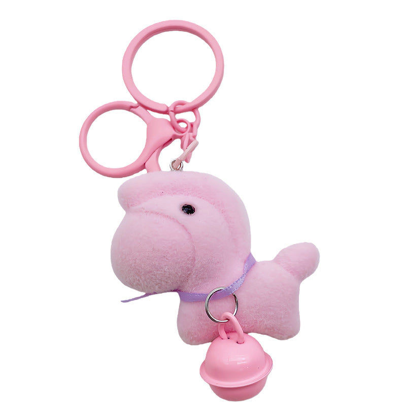 Wholesale Cute PVC flocked bell lucky cat keychain