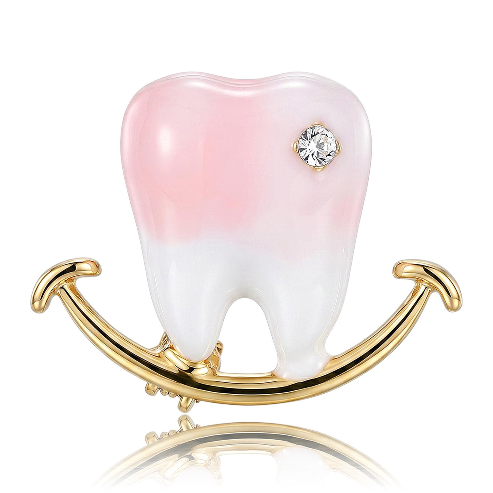 Wholesale Trendy Alloy Enamel Tooth Brooch Pin For Women Coat Suit Shirt Collar Jewelry Accessory