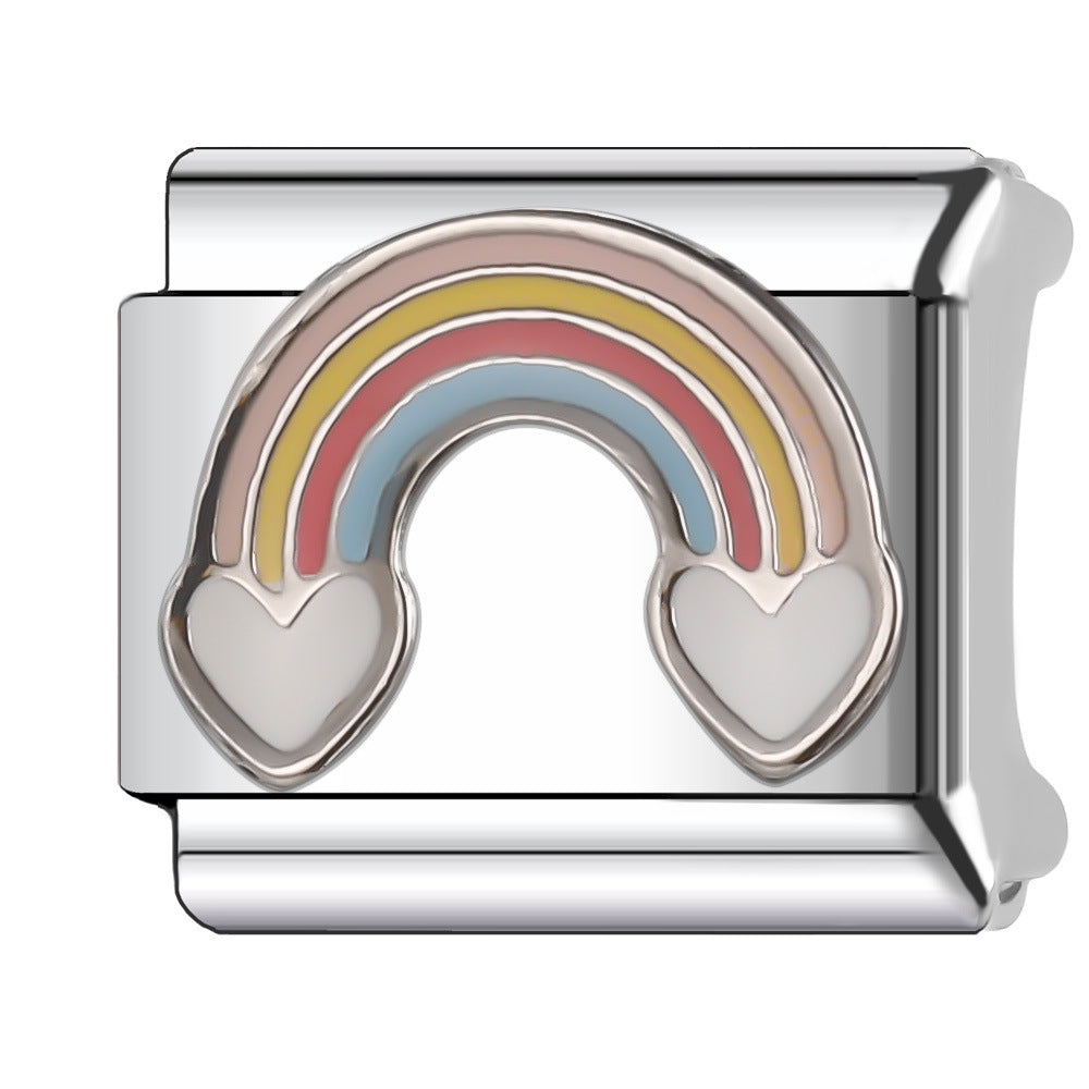 Wholesale Italian Charm Bracelet 9mm DIY Splicing Star Moon Planet Stainless Steel Composable Bracelet