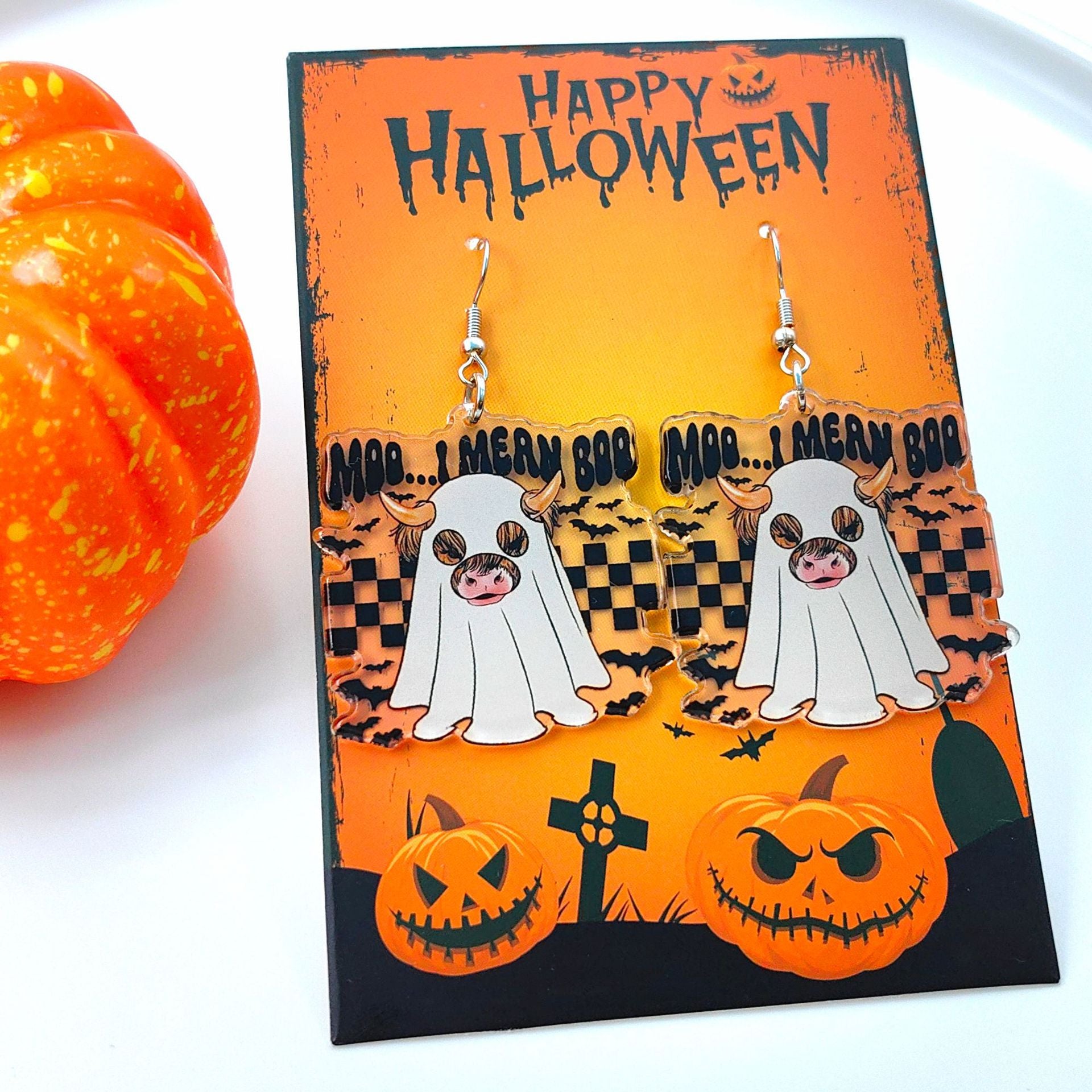 Wholesale Halloween Cartoon Acrylic Double Sided Printing Earrings ACC-ES-XiZhao024