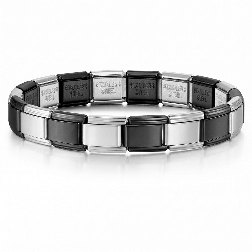 Wholesale Stylish Unisex Electroplated Stainless Steel Italian Charm Bracelet for Everyday Wear and Boutique Resale