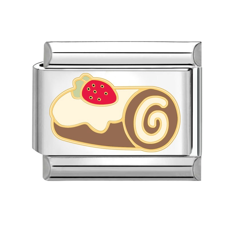 Wholesale Italian Charm Bracelet 9mm DIY Splicing Creative Dessert Stainless Steel Composable Bracelet