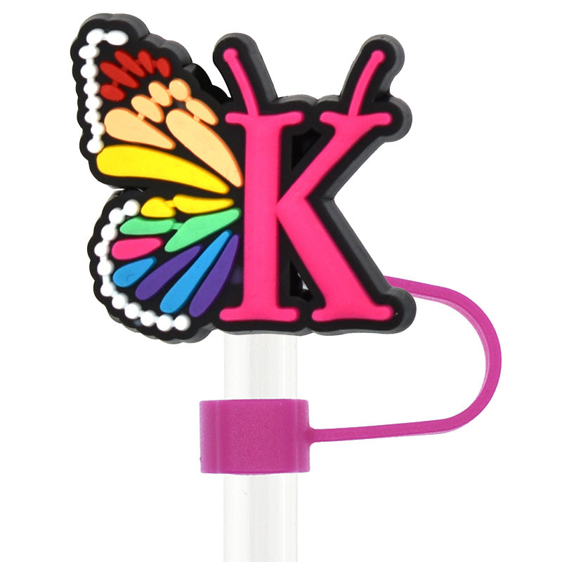 Wholesale 100pcs Random 100pcs Butterfly 10mm PVC Soft Straw Tube Cap