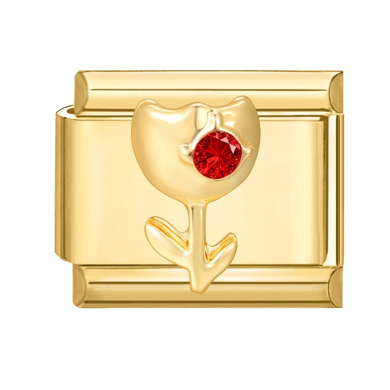 Wholesale  9mm Italian Charm Starter Bracelets DIY square Single Section Creative Stainless Steel Composable Bracelet