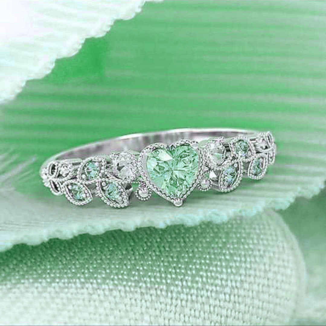 Wholesale Blue Ocean Heart Ring Women S Alloy Fashion Jewelry Accessory Gift For Boutique Resale