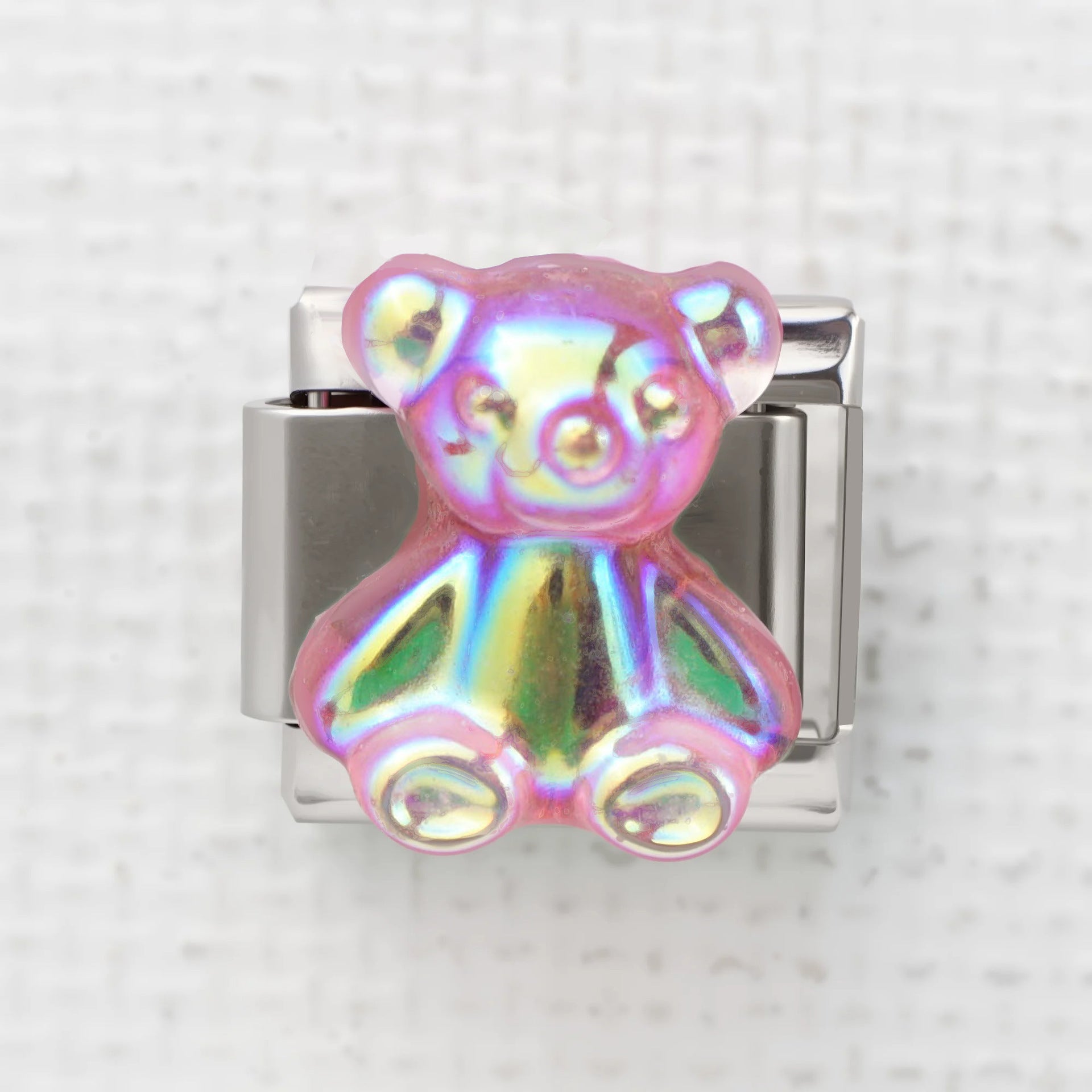 Wholesale 5pcs Italian Charm Bracelet 9mm DIY Splicing Perfume Bottle Bear Stainless Steel Composable Bracelet