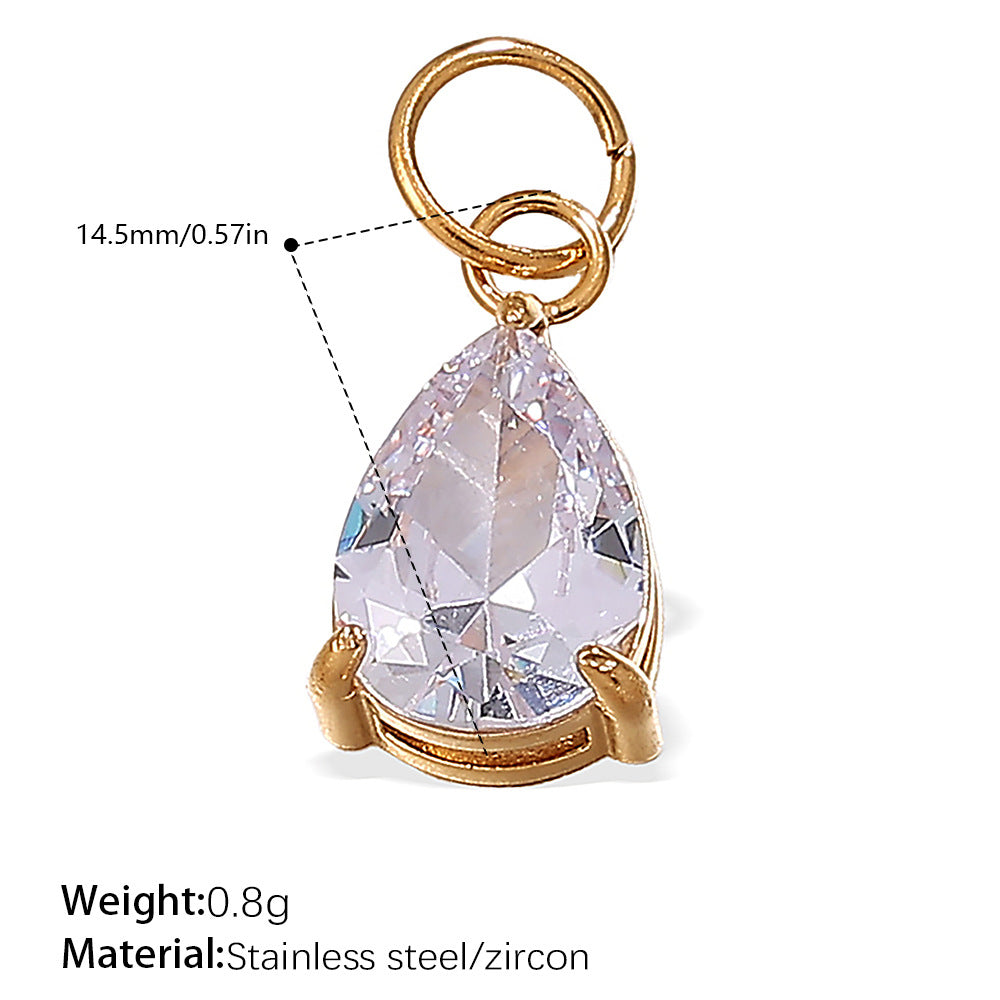 Wholesale 18K gold plated geometric colored gemstone rectangular five-pointed star   Charms