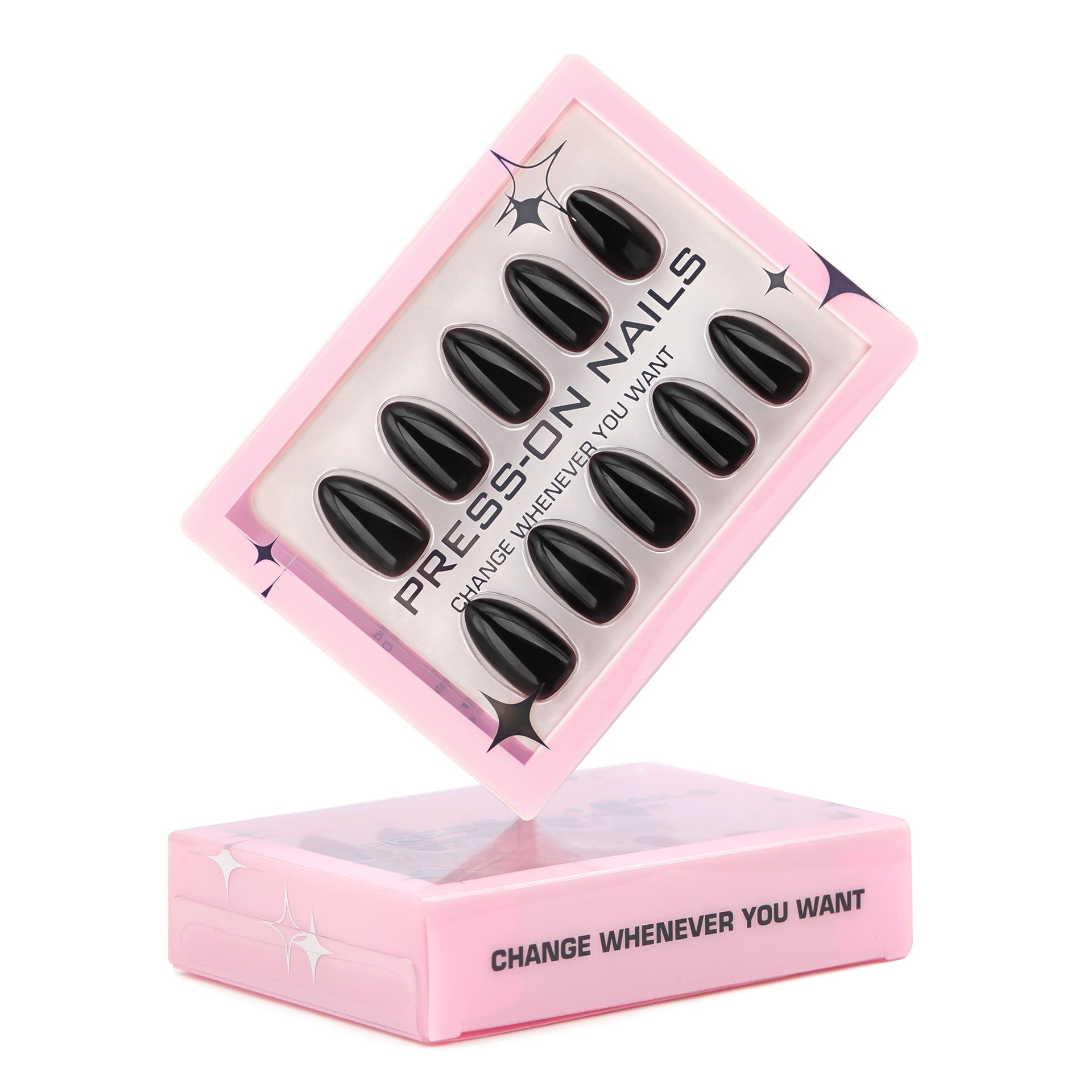 Wholesale 30 Pieces/box Black Solid Nails Kits Nail Stickers