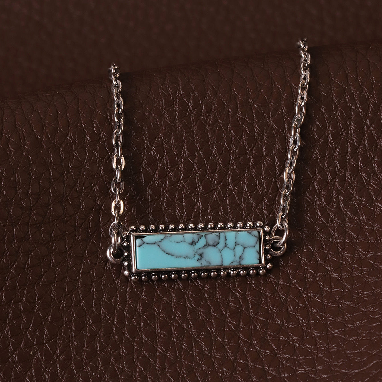 Wholesale Western Cowboy Turquoise Beaded Stackable Necklace,  Trendy Layering Jewelry Accessory