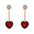 Wholesale  Love Earrings Alloy Diamond Heart-shaped Earrings