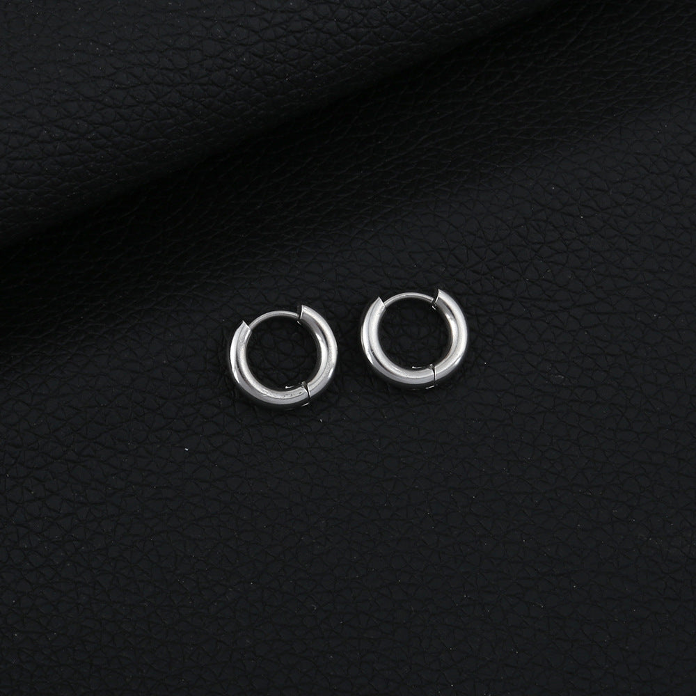 Wholesale Minimalist Stainless Steel Round Hoop Earrings Stylish Unisex Chic Fashion Jewelry Accessory for Everyday Wear