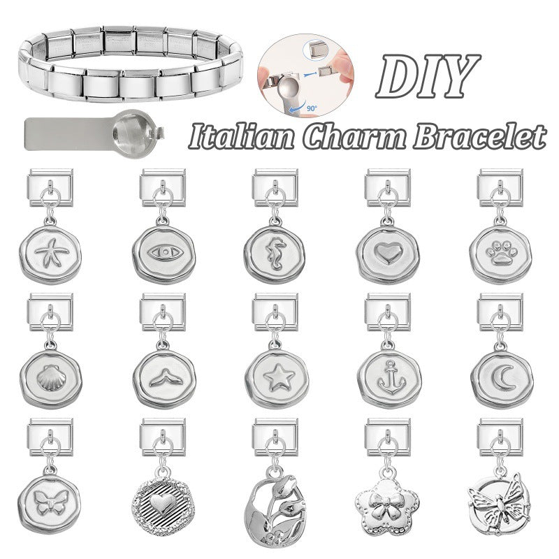 Wholesale  Italian Charm Bracelet 9mm DIY  Creative Stainless Steel Composable Bracelet