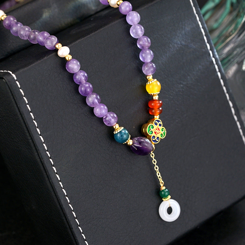 Wholesale Natural Freshwater Bead Purple Natural Stone Bracelet Necklace