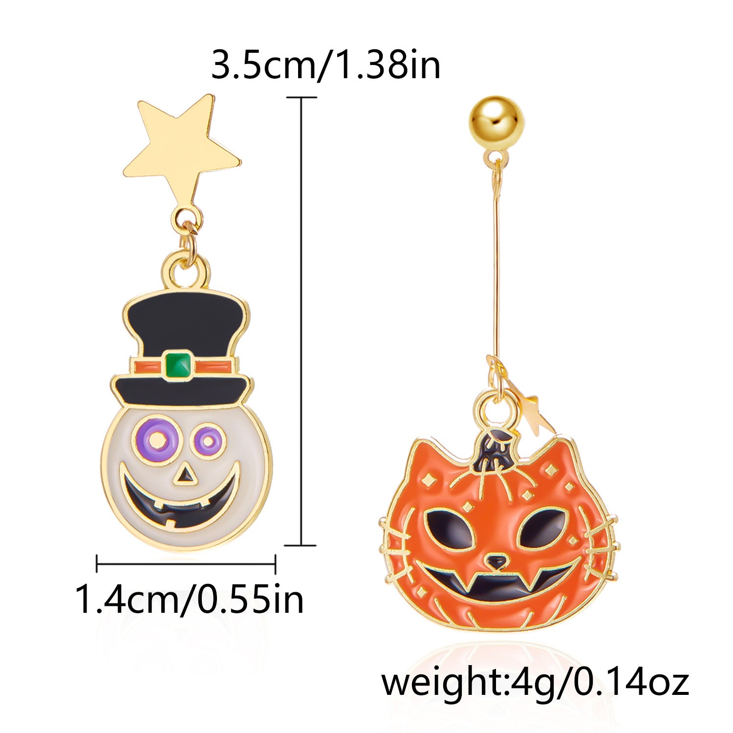 Wholesale  Halloween earrings fashion creative  painting oil flowers skull ear hook earrings