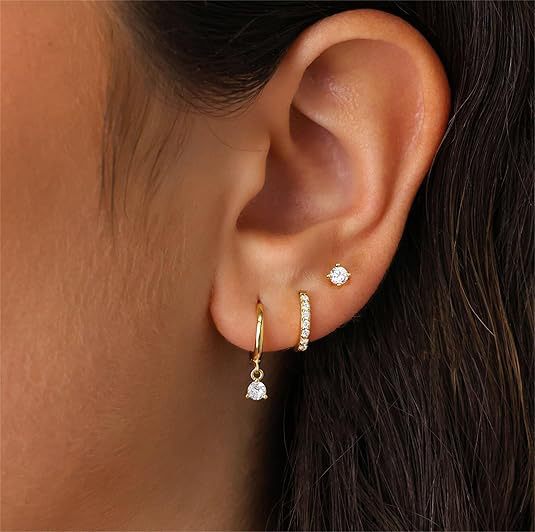 Wholesale Simple Claw Set Zircon Earrings