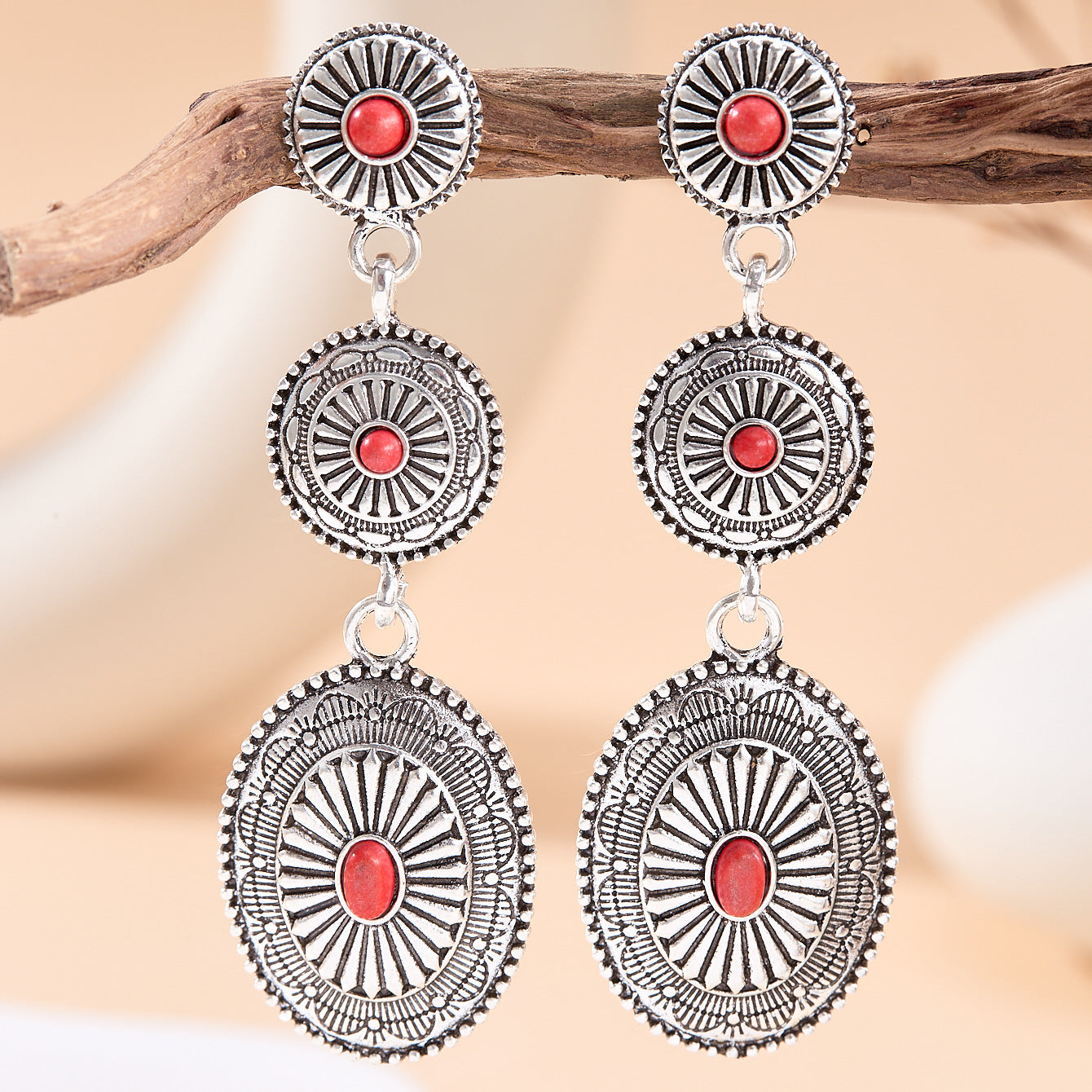 Wholesale Vintage Long Drop Earrings Retro Western Ethnic Style Jewelry Accessory Everyday Wear