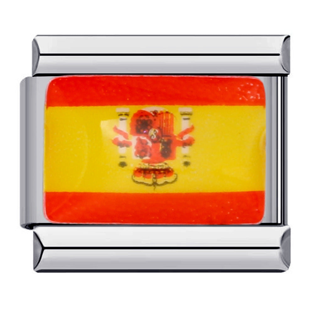 Wholesale Italian Charm Bracelet 9mm DIY Splicing Removable Gold Plated Oil Drop Cartoon Stainless Steel Composable Bracelet