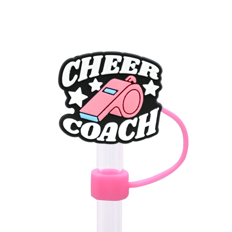 Wholesale Random 100pcs Cheerleading Series 8/10mm PVC Soft Straw Tube Cap