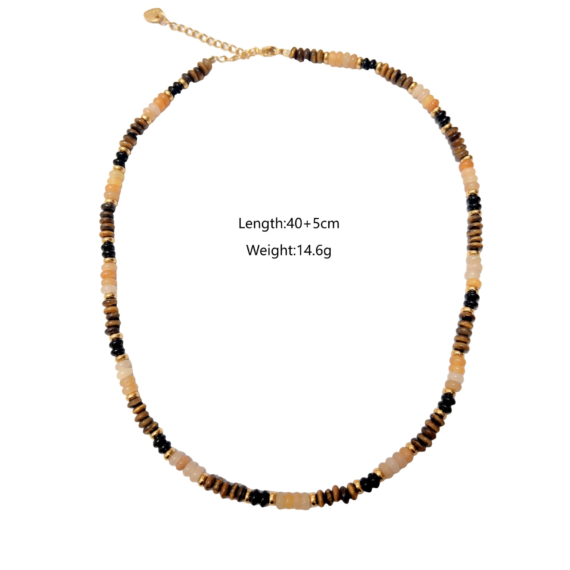 Wholesale  Yellow Tiger Stone Pendant Necklace Natural Stone Stainless Steel Jewelry