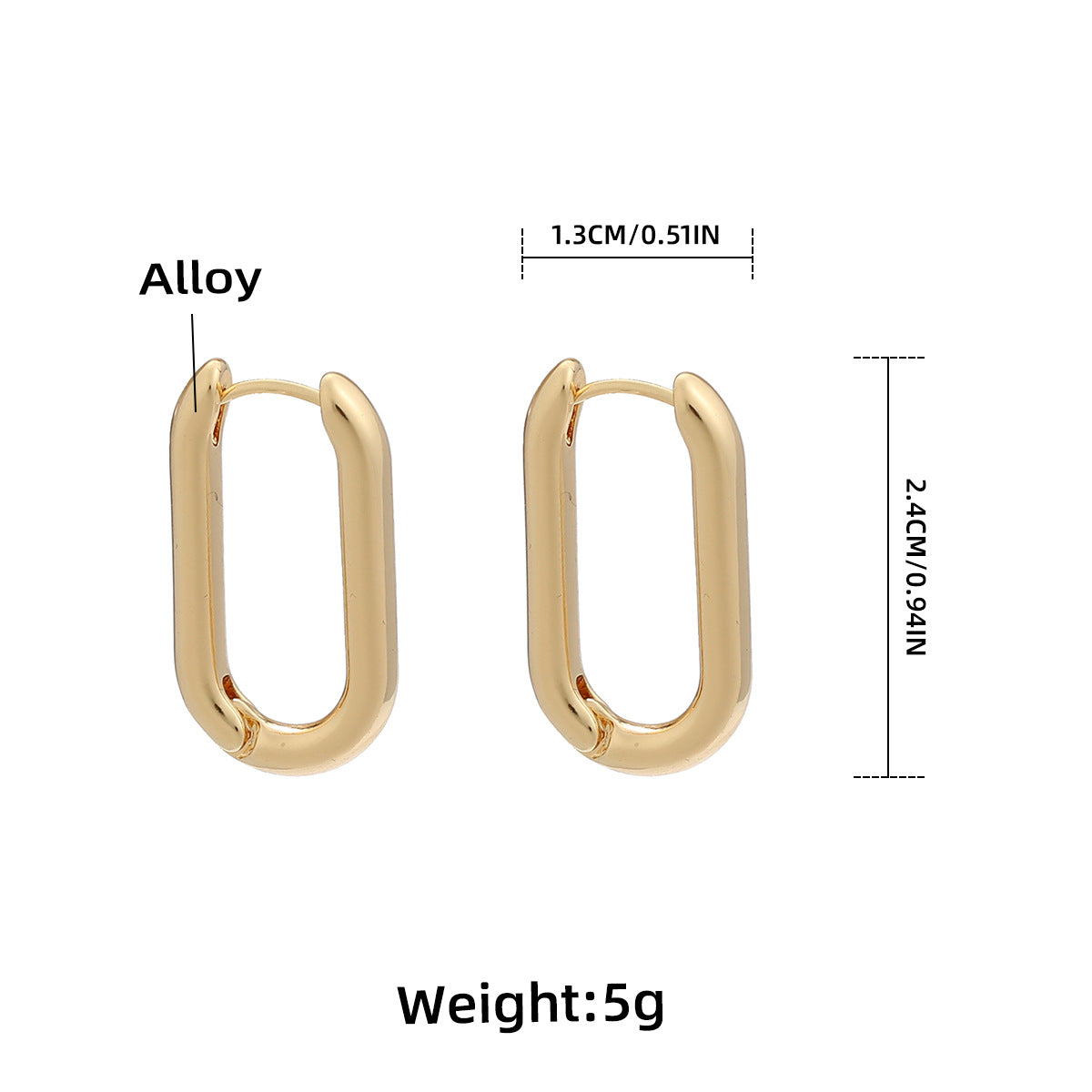 Wholesale oval geometric alloy earrings ACC-ES-JL013